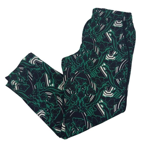 J. Crew Floral Pull-On Slim Fit Tuxedo Ankle Pants Women's Size 2 - Picture 2 of 9